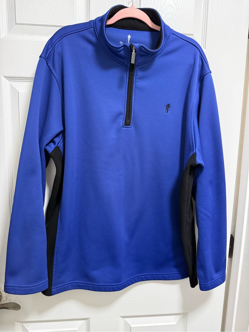 Men's  Payne Stewart Blue Quarter-Zip Pullover Sweater Performance Golf Layer XL